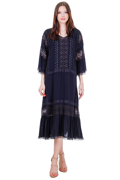 Rochie vascoza neagra R7041-38